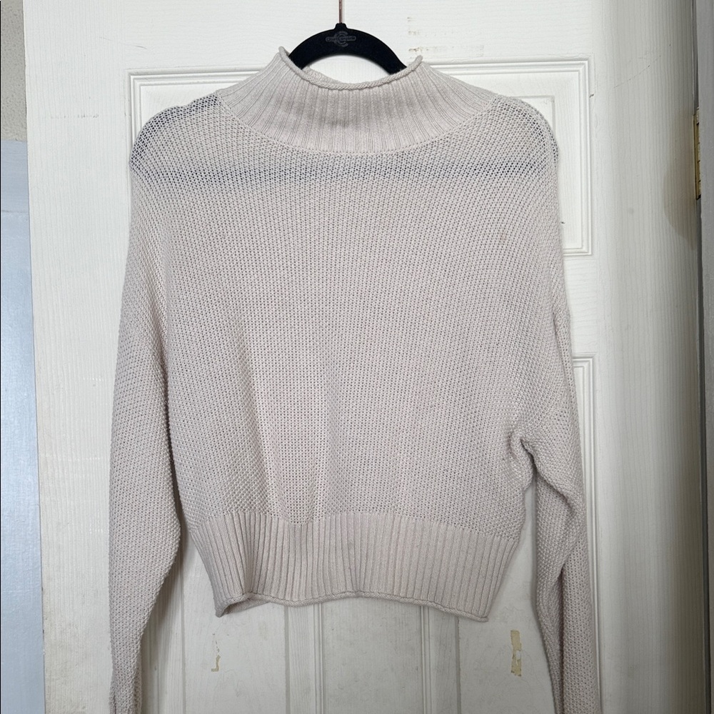 American Eagle Outfitters Cream Turtleneck Sweater